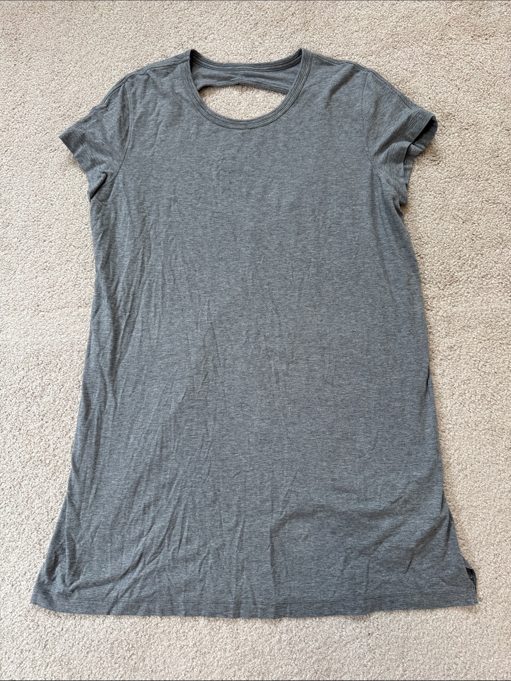 lululemon Day Tripper Open Back T-Shirt Casual Dress Grey Sz10